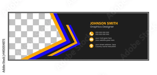 Obraz Modern and minimalist email signature or email footer template ,Business email signature with an author photo place modern and minimal layout