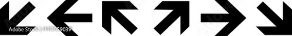 Obraz Arrow icon set. Safety Signs Symbols, Emergency Exit Sign, Traffic signages symbols like this way, left, right, and one way