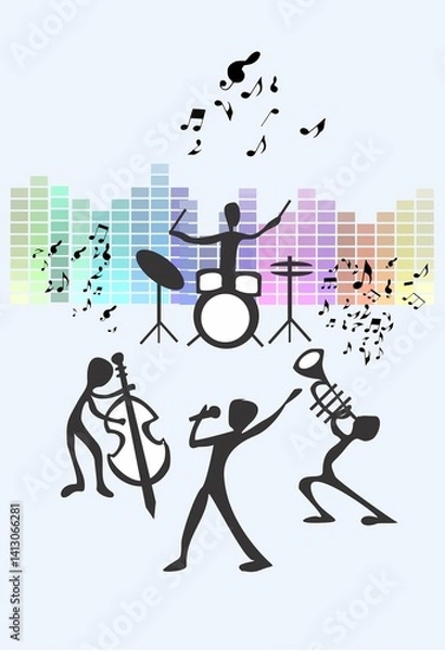 Fototapeta composition showing music and singing
