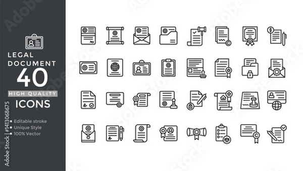 Obraz Legal Document Icon Set