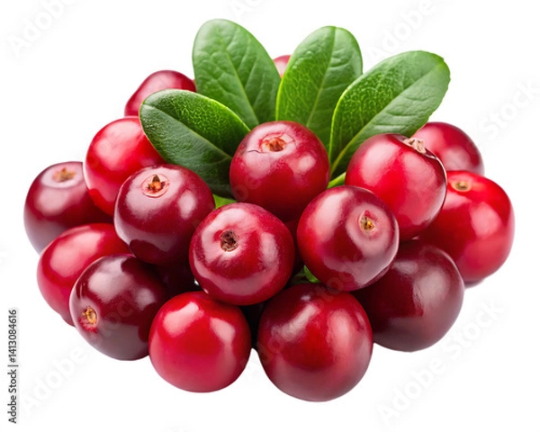 Obraz   red cranberries isolated on white background png