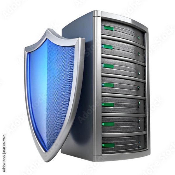 Fototapeta Server protection isolated on transparent background  
