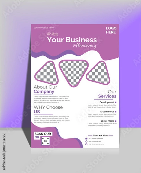 Fototapeta Modern Corporate Business Flyer Design Template | A4 Vector Layout for Company Promotion