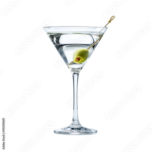 Obraz Vodka Martini cocktail with olive garnish in a classic glass