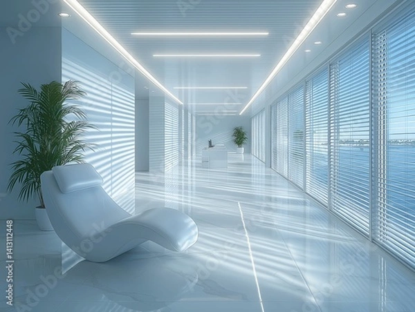 Obraz Modern Minimalist Interior Design with Bright Lighting and Spacious Elegance