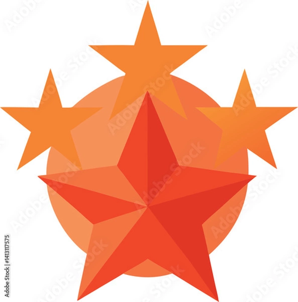 Obraz red star on white background