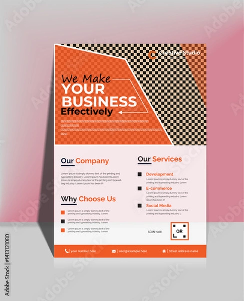 Obraz Modern Corporate Business Flyer Design Template | A4 Vector Layout for Company Promotion