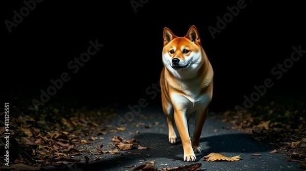 Obraz Poetry of a Shiba Inu in the Garden