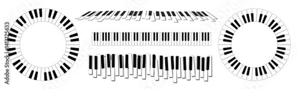 Fototapeta Piano keys decorative design elements