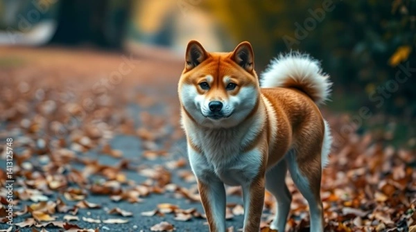 Obraz Poetry of a Shiba Inu in the Garden