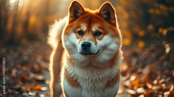 Obraz Poetry of a Shiba Inu in the Garden