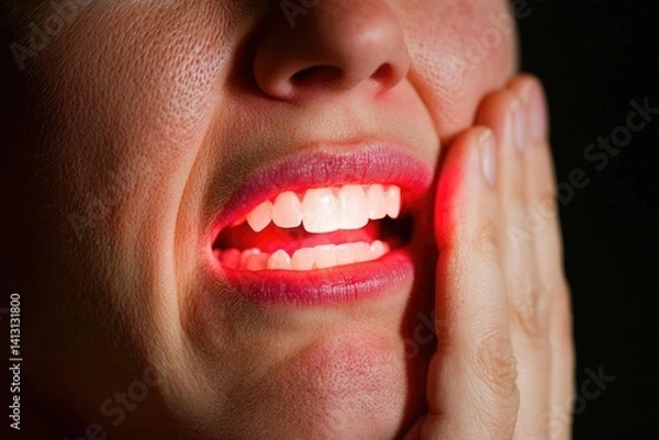 Fototapeta Painful teeth, closeup