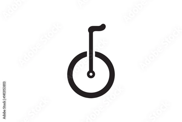 Obraz simple Unicycle silhouette icon vector isolated in white background	