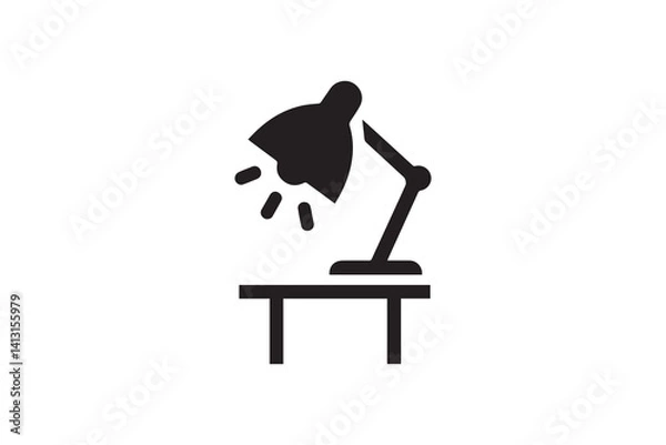 Fototapeta simple Table lamp silhouette icon vector isolated in white background	