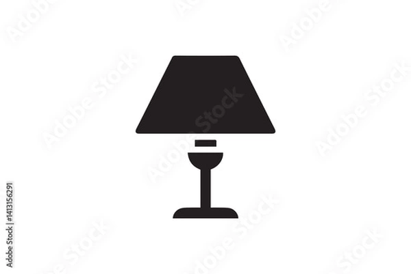 Obraz simple Table lamp silhouette icon vector isolated in white background	