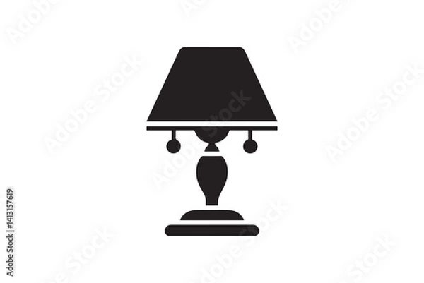 Obraz simple Table lamp silhouette icon vector isolated in white background	