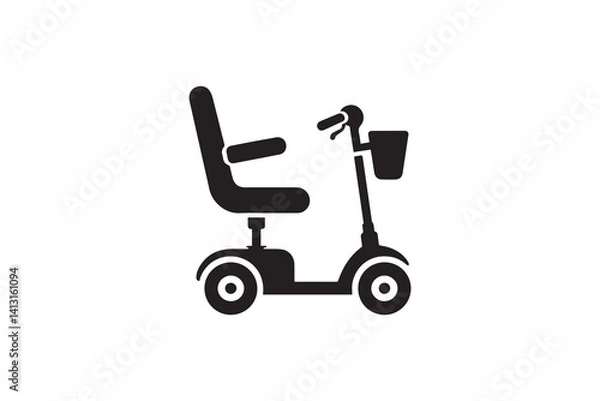 Obraz simple mobility scooter silhouette icon vector isolated in white background	