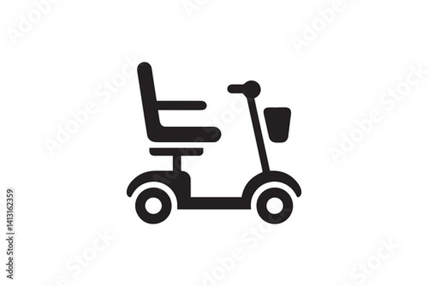 Obraz simple mobility scooter silhouette icon vector isolated in white background	
