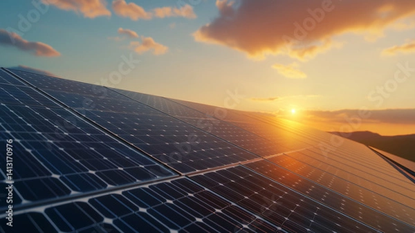 Obraz solar panels on the roof