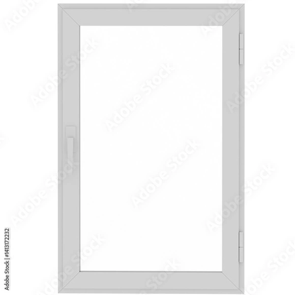 Obraz 3d render tilt and turn window white frame with transparent background