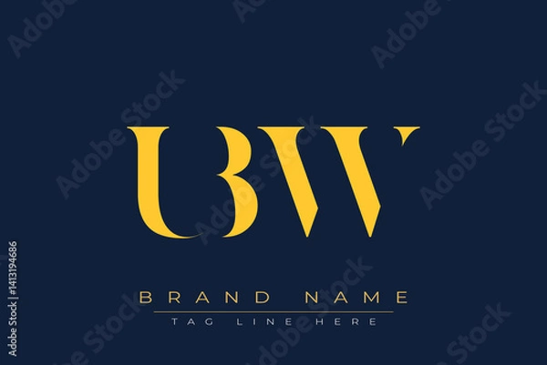 Fototapeta UBW abstract letter logo design. This logo is designed by three abstract letters.