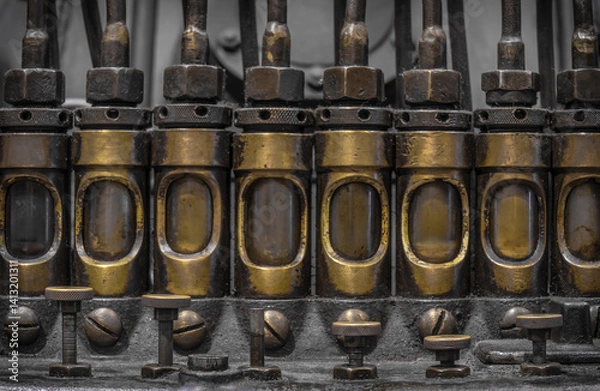 Obraz Oiling unit on a historic industrial machine.