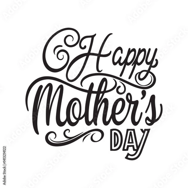 Fototapeta line art of mother day abstract minimal illustration