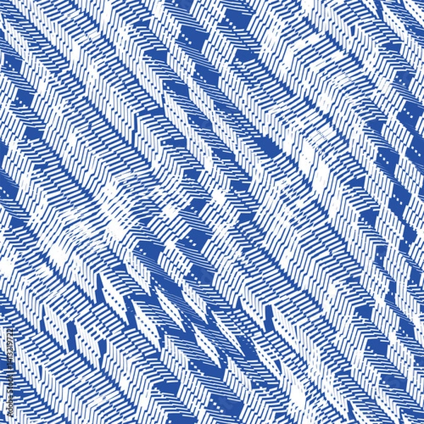 Obraz Error pattern. Glitch print. Fashion print Vector seamless pattern.