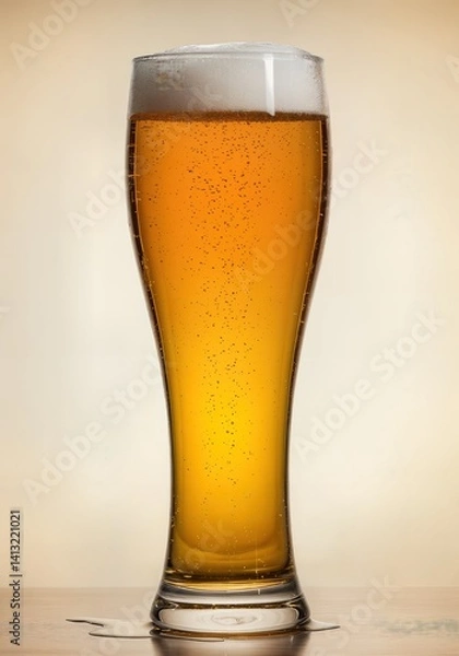 Obraz A pilsner in a tall glass with golden clarity and crisp bubbles.