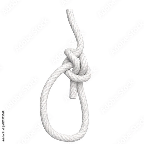 Obraz 3D rendering illustration of a bowline knot