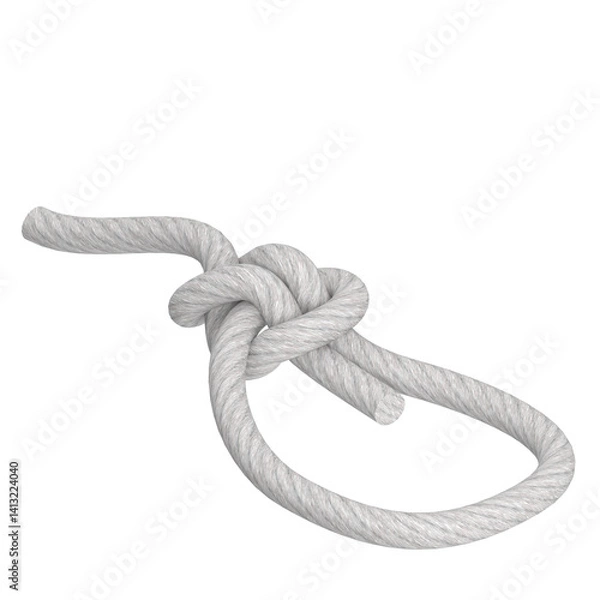 Obraz 3D rendering illustration of a bowline knot