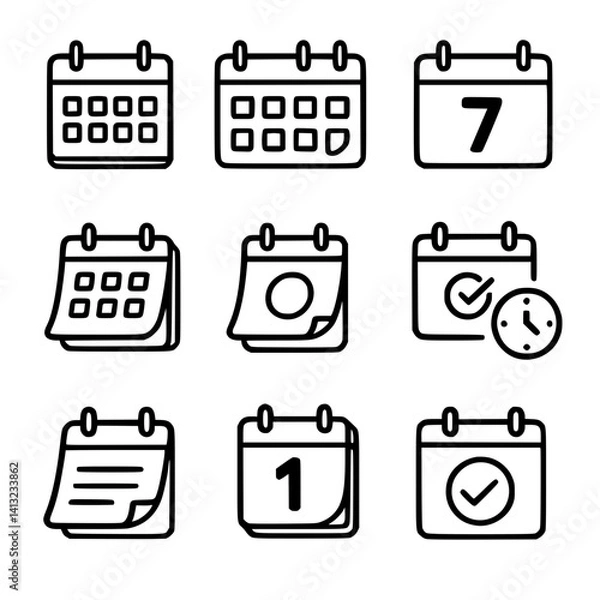 Obraz calendar icon set