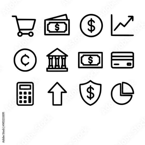 Obraz finance icon set