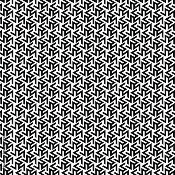 Fototapeta seamless monochrome geometric pattern, black and white seamless pattern, angled lines forming a sort of pinwheel or triangular