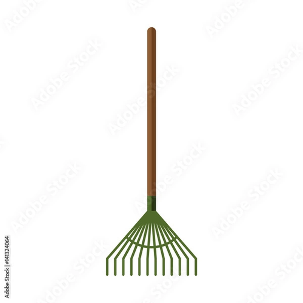 Obraz Simple icon for lawn rake. Vector illustration.
