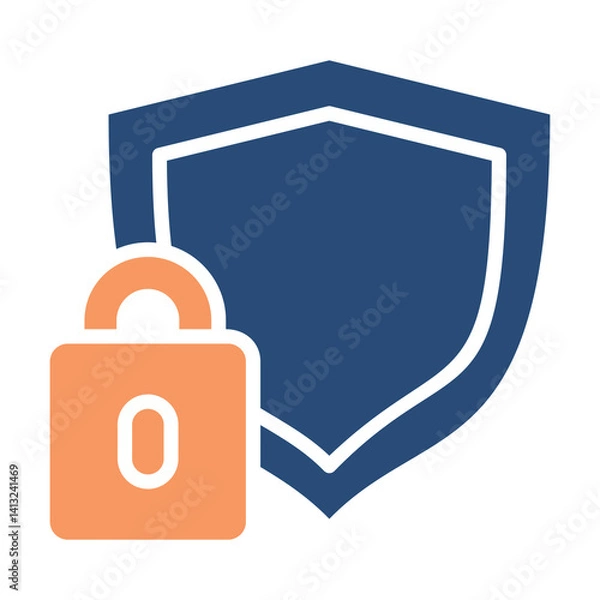 Obraz Firewall Icon Two Color Outline Style. Vector Illustration For Graphic Design