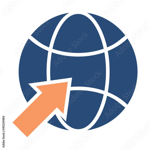 Fototapeta Internet Icon Two Color Outline Style. Vector Illustration For Graphic Design