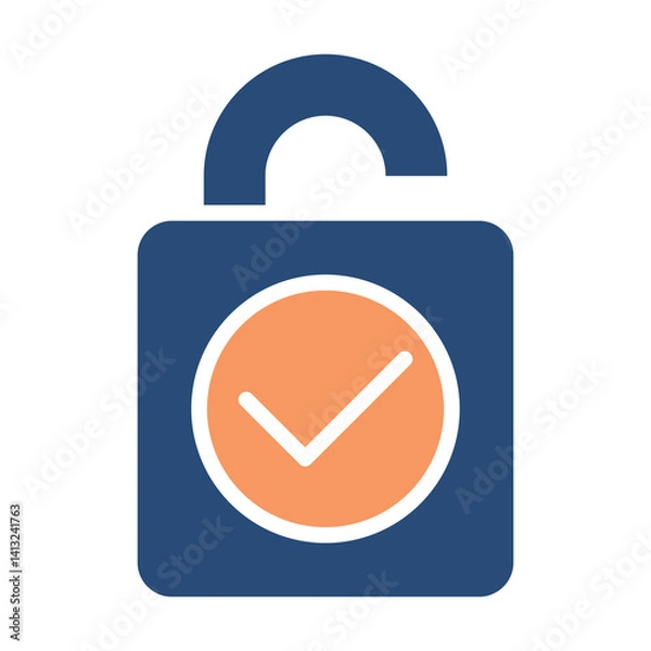 Obraz Encryption Icon Two Color Outline Style. Vector Illustration For Graphic Design
