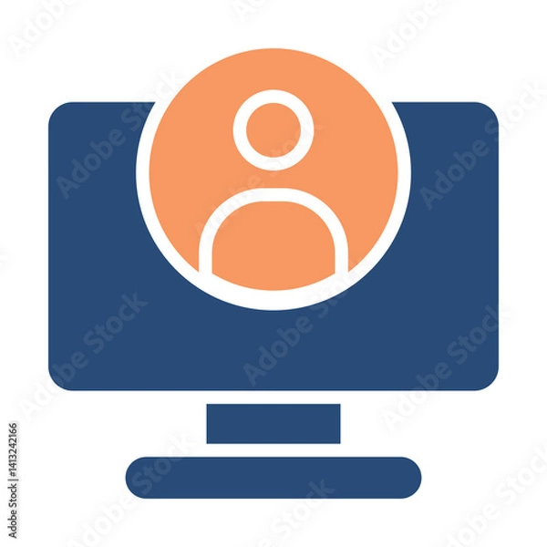 Obraz User Icon Two Color Outline Style. Vector Illustration For Graphic Design