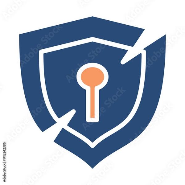 Obraz Unprotection Icon Two Color Outline Style. Vector Illustration For Graphic Design