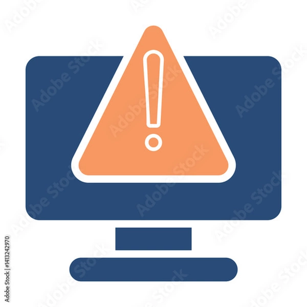 Obraz Alert Icon Two Color Outline Style. Vector Illustration For Graphic Design