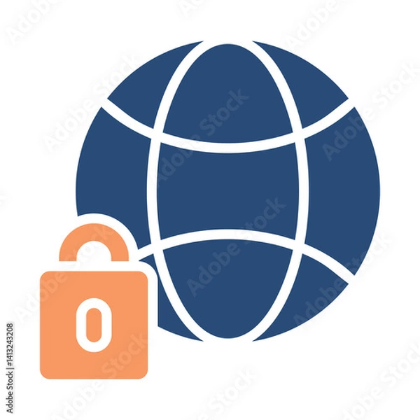 Obraz Locked Icon Two Color Outline Style. Vector Illustration For Graphic Design