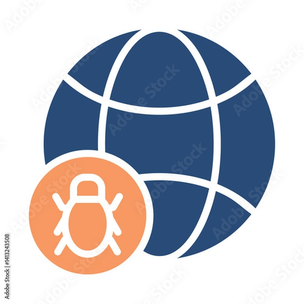 Obraz Bug Icon Two Color Outline Style. Vector Illustration For Graphic Design