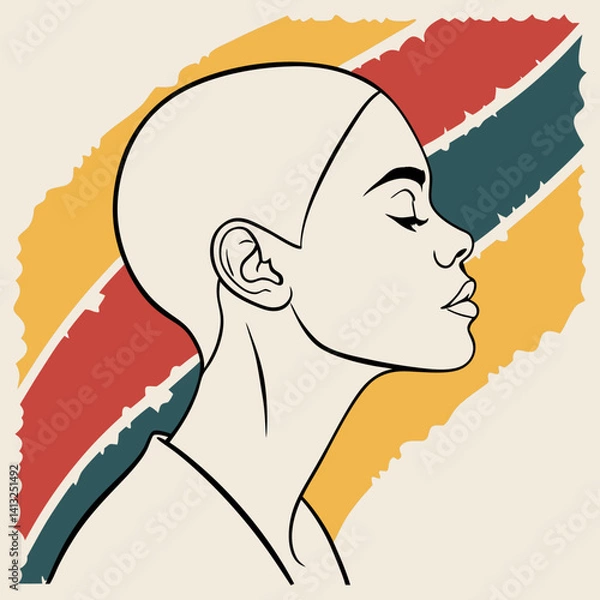 Fototapeta Minimal Face with Bold Color Patches – Artistic Collage