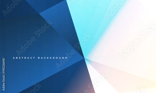 Fototapeta Blue and white modern abstract background. Light presentation backdrop with geometric shapes. Vector illustration