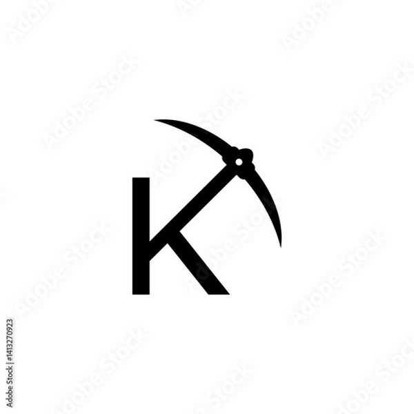 Obraz letter k initial miner tools monogram logo