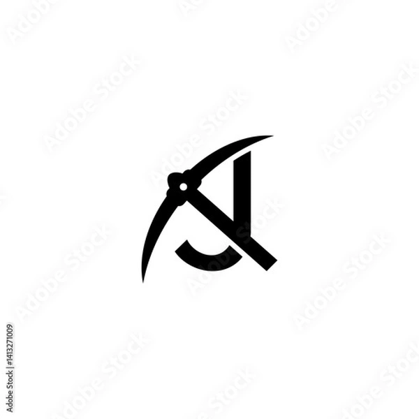 Obraz letter j initial miner tools monogram logo