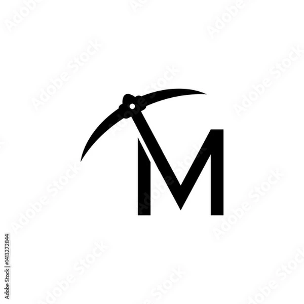 Obraz letter m initial miner tools monogram logo