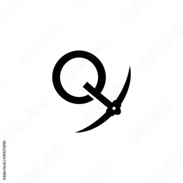 Obraz letter q initial miner tools monogram logo