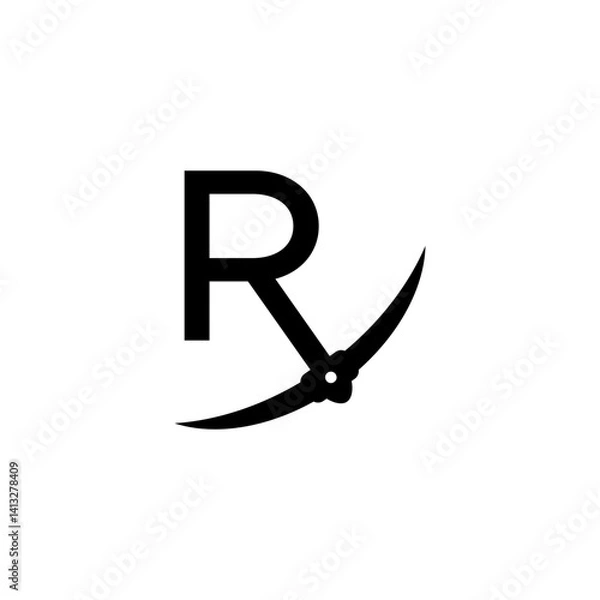 Obraz letter r initial miner tools monogram logo